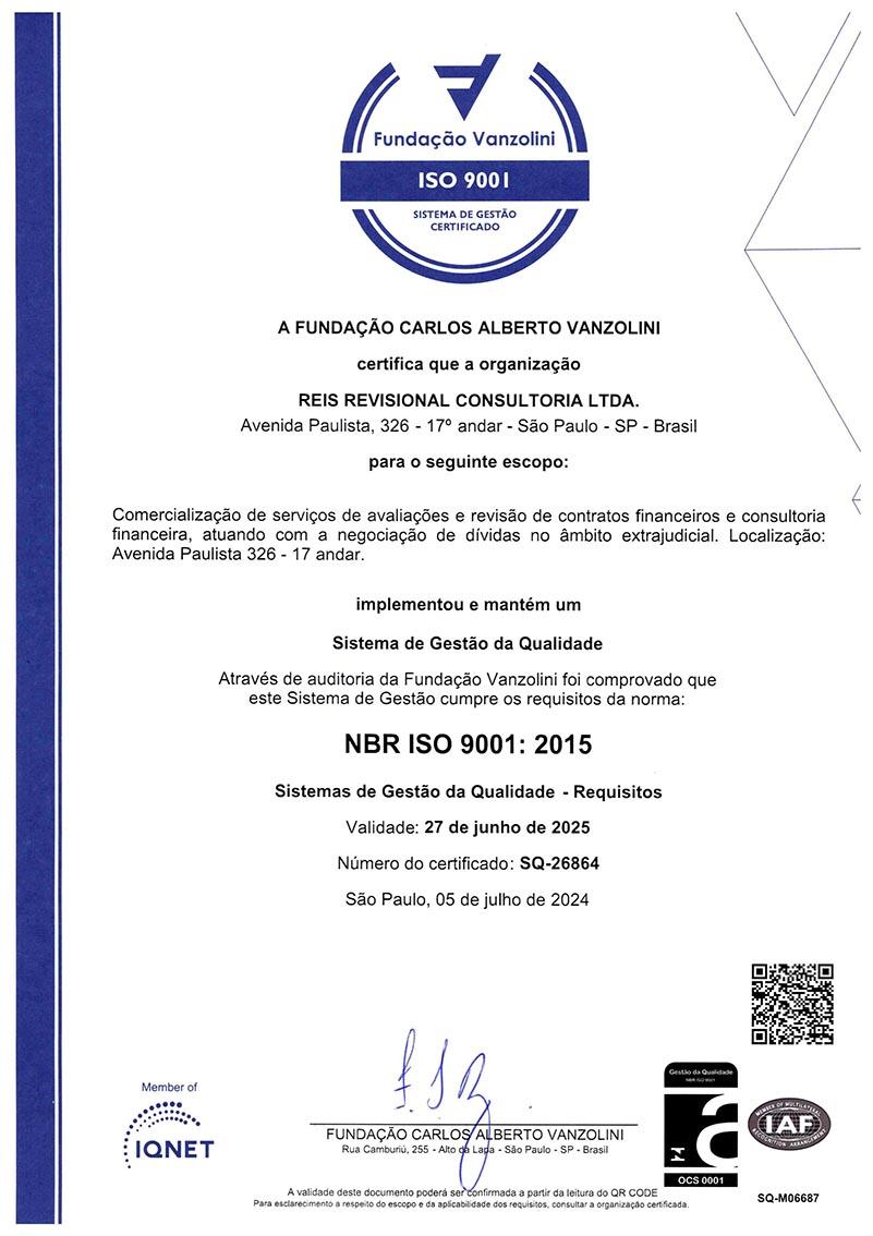 Certificado de Sistema de Gestao de Qualidade