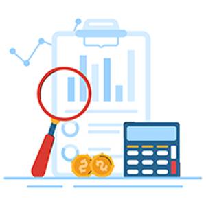 Ilustração representando análise de dados com o uso de Calculadoras Financeiras.